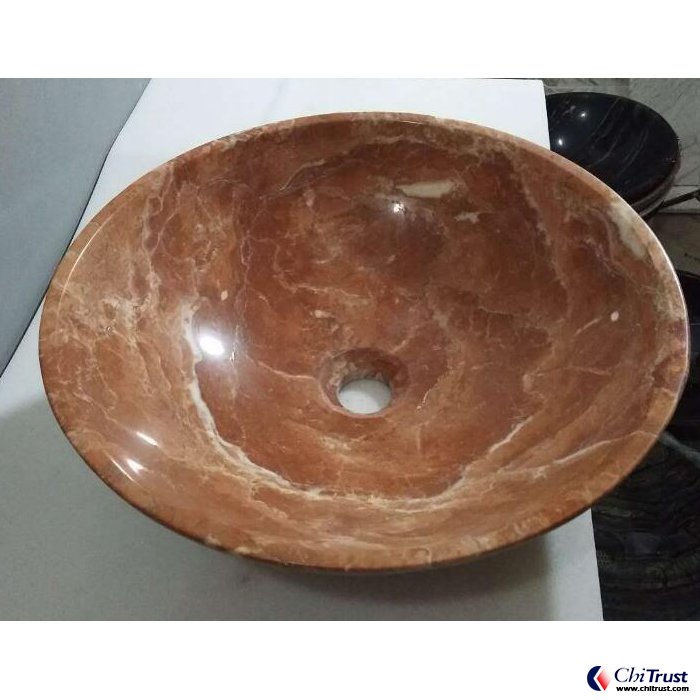 Rose tea marble stone basin